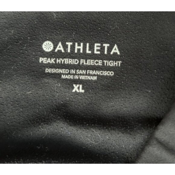 Athleta Peak Hybrid Fleece Tight Legging Black Athleisure Gym Activewear Size XL - Picture 8 of 8